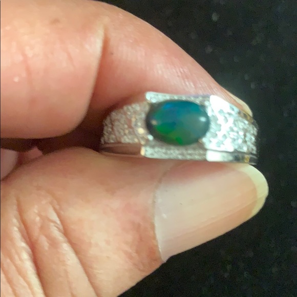 Ring Green Ethiopian Genuine Opal - Picture 2 of 5